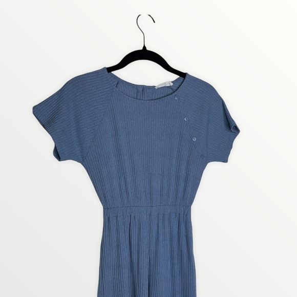 ZARA KIDS Blue Ribbed Short Sleeve Jumpsuit, Size 10 - Picture 6 of 8